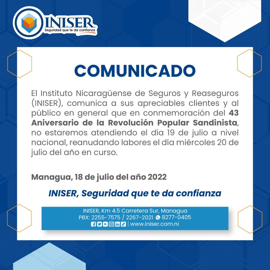 Comunicado 19 de Julio 2022