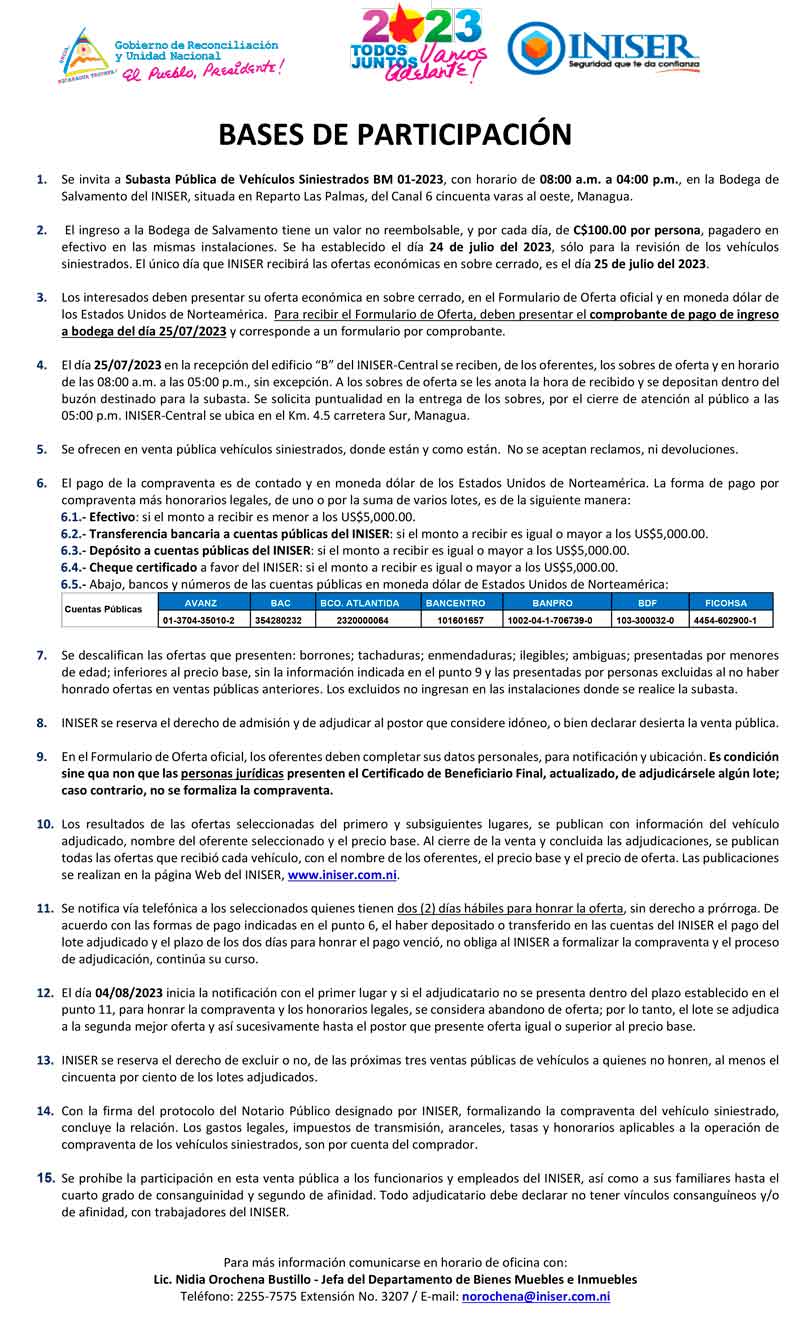 Subasta Púbica 01-2023